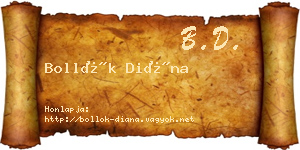 Bollók Diána névjegykártya